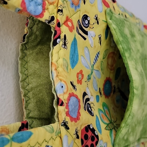 Colorful Insect Print Quilted Fabric Small Purse - Picture 5 of 14